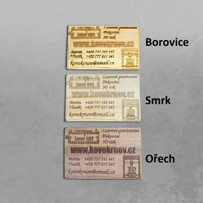Dřevěné premiové vizitky Dřevěné premiové vizitky